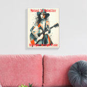 Custom Country Girl Gitarist Art Inspirerend Canvas Afdruk (Insitu (Woonkamer))