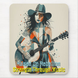 Custom Country Girl Gitarist Art Inspirerend Muismat