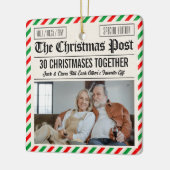 Custom Couple Anniversary Gift Christmas Newspaper Keramisch Ornament (Links)