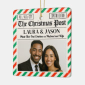 Custom Couple Gift Our First Christmas Newspaper Keramisch Ornament (Links)