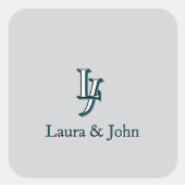 Custom Couple Initials and Names Stickers (Voorkant)