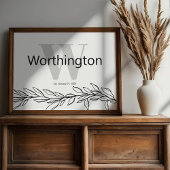 Custom Couple Last Name Wedding Sign Gift Poster