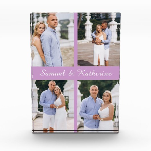 Custom Couple Love Script Acrylic Photo Block Fotoblokken (Voorkant)