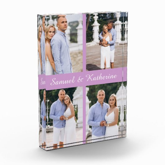 Custom Couple Love Script Acrylic Photo Block Fotoblokken (Links)