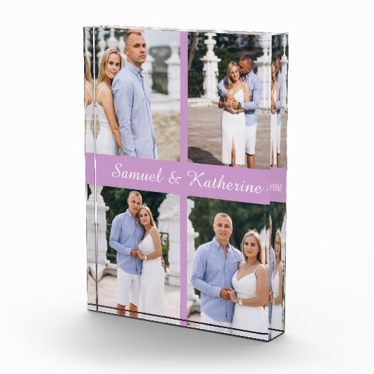 Custom Couple Love Script Acrylic Photo Block Fotoblokken (Rechts)
