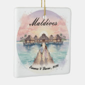 Custom Couple Maldives Honeymoon Keepsake Keramisch Ornament (Rechts)