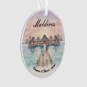 Custom Couple Maldives Honeymoon Keepsake Ornament (voorkant)