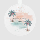 Custom Couple Maldives Honeymoon Keepsake Ornament (achterkant)