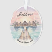 Custom Couple Maldives Honeymoon Keepsake Ornament (voorkant)