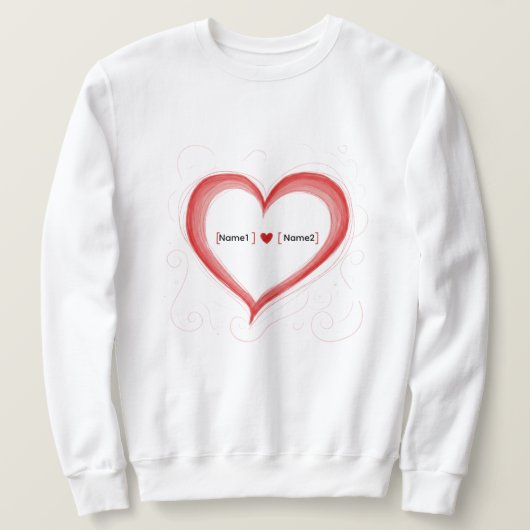 Custom Couple Names Heart Sweatshirt (Design voorkant)