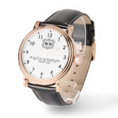 Custom couple names simple minimal monogram horloge (Hoek)