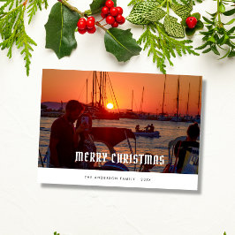 Custom couple photo elegant christmas Card Feestdagenkaart