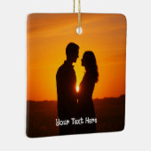 Custom Couple Photo Keramisch Ornament (Rechts)