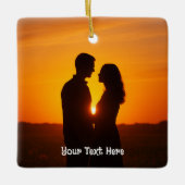 Custom Couple Photo Keramisch Ornament (Voorkant)
