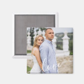 Custom Couple Photo Magnet with Love (Voorkant / Achterkant)