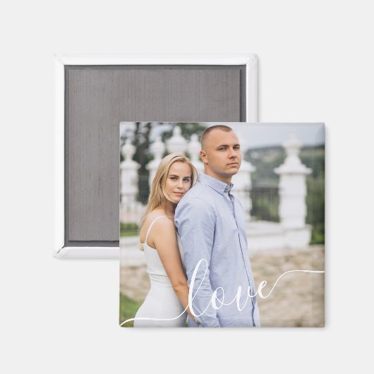 Custom Couple Photo Magnet with Love (Voorkant / Achterkant)