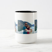 Custom Couple Photo Mug – Love Gift Tweekleurige Koffiemok (Center)