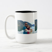 Custom Couple Photo Mug – Love Gift Tweekleurige Koffiemok (Links)