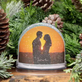 Custom couple photo text Snow Globe Sneeuwbol
