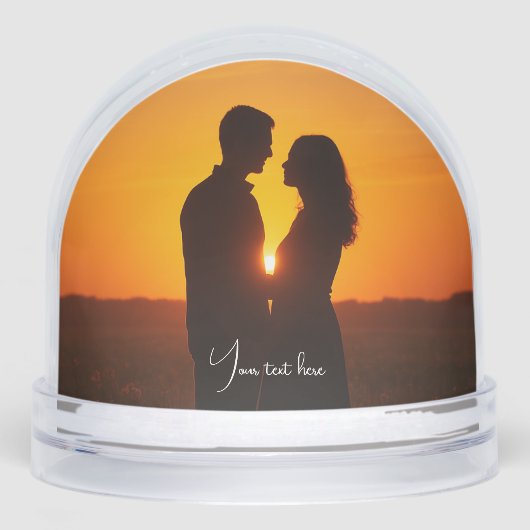 Custom couple photo text Snow Globe Sneeuwbol (Voorkant)