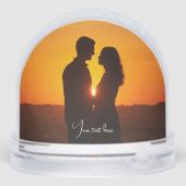 Custom couple photo text Snow Globe Sneeuwbol (Achterkant)