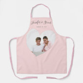 Custom Couple PhotoHeart Blush Pink Jubileum Schort (Voorkant)