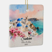 Custom Couple’s Travel Keepsake Keramisch Ornament (Rechts)