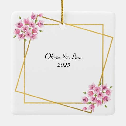 Custom Couple’s Travel Keepsake Keramisch Ornament (Achterkant)