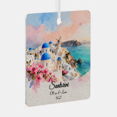 Custom Couple’s Travel Keepsake Metalen Ornament (Voorkant Rechts)