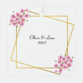 Custom Couple’s Travel Keepsake Metalen Ornament (Achterkant)