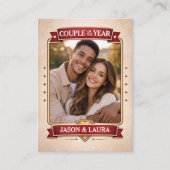 Custom Couple Trading Card, Custom Anniversary  Contactkaartje (Voorkant)