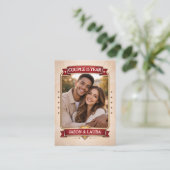 Custom Couple Trading Card, Custom Anniversary  Contactkaartje (Staand voorkant)