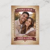 Custom Couple Trading Card, Custom Anniversary  Contactkaartje (Voorkant)