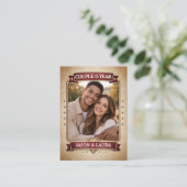 Custom Couple Trading Card, Custom Anniversary  Contactkaartje (Staand voorkant)