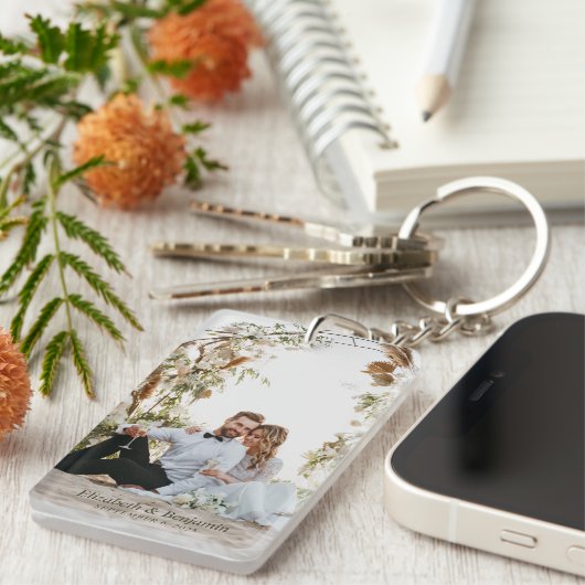 Custom Couple Wedding Keepomwille Foto Sleutelhanger (Voorkant Rechts)