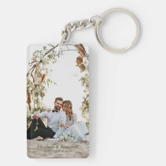Custom Couple Wedding Keepomwille Foto Sleutelhanger (achterkant)