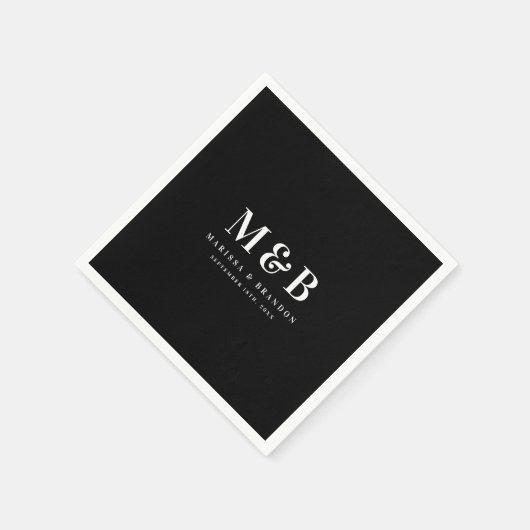 Custom Couple Wedding Monogram Initials Black Servet (Hoek)