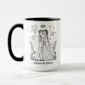 Custom Couples Coffee Mug Gift for Wife & Husband Mok (Links)
