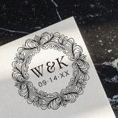 Custom Couple's Initials Wedding or Save the Date Zelfinktende Stempel