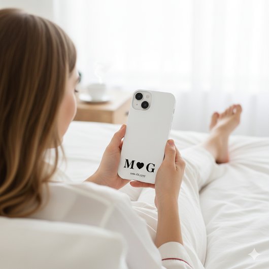 Custom Couples Monogram Heart Mark iPhone Hoesje