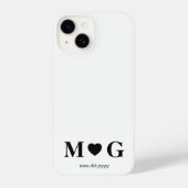 Custom Couples Monogram Heart Mark iPhone Hoesje (Achterkant)