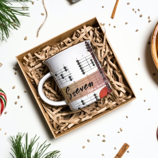 Custom Couple's Naam Custom Naam Gitaar Muziek Mok