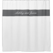 Custom Couples Naam Grijs en Wit Douchegordijn (Voorkant)