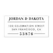 Custom Couple's Namen Wood Bruiloft Retouradres Rubberstempel (Afrduk)