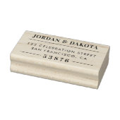 Custom Couple's Namen Wood Bruiloft Retouradres Rubberstempel (Stempel)