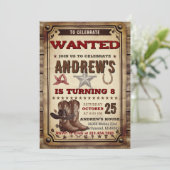 Custom Cowboy Country Western Birthday party Kaart (Staand voorkant)