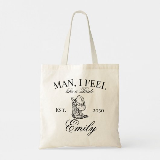 Custom Cowgirl Bachelorette Party Social Club Tote Bag (Achterkant)