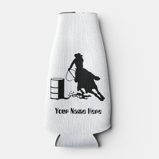 Custom Cowgirl Barrel Racer Bottle Cooler Voeg naa (Voorkant)