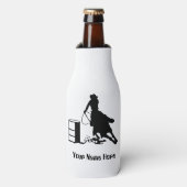 Custom Cowgirl Barrel Racer Bottle Cooler Voeg naa (Fles Voorkant)