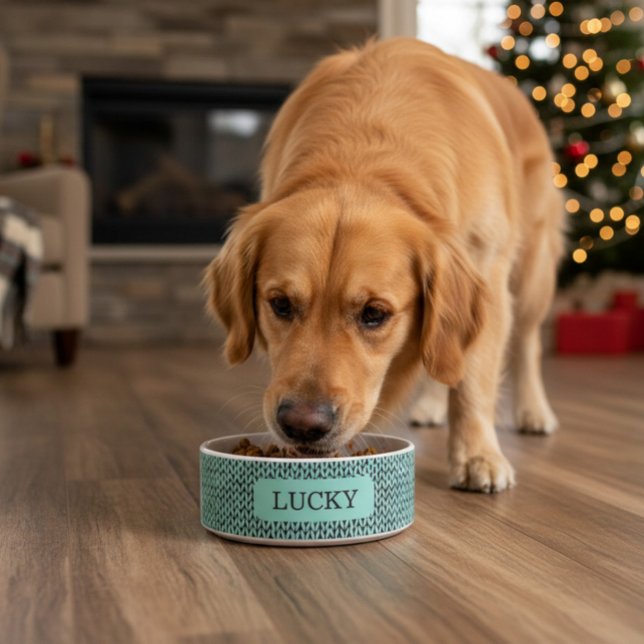 Custom Cozy Knit Pattern Pet Voerbakje (Creator heeft geüpload)